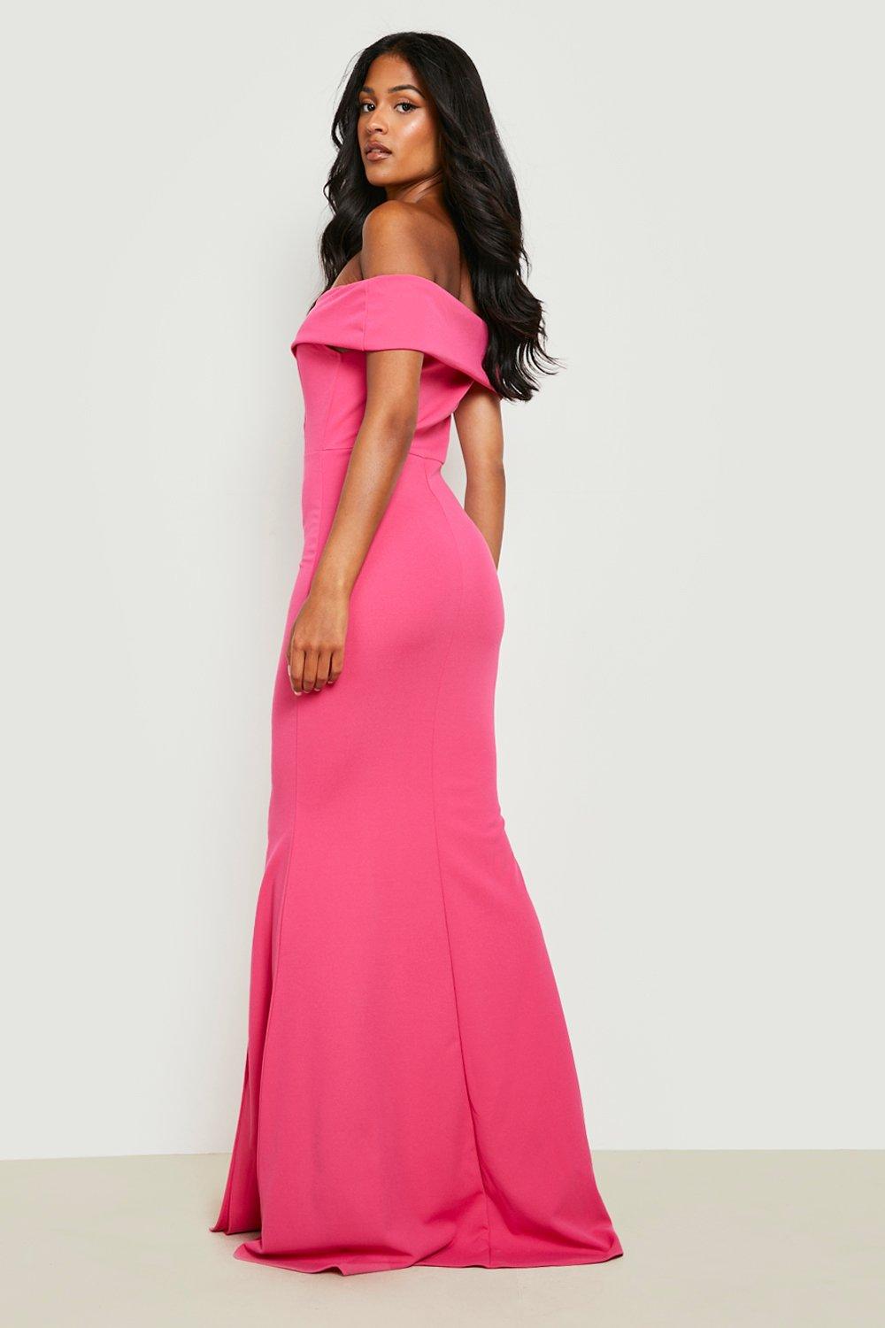 Pink maxi store dress with split